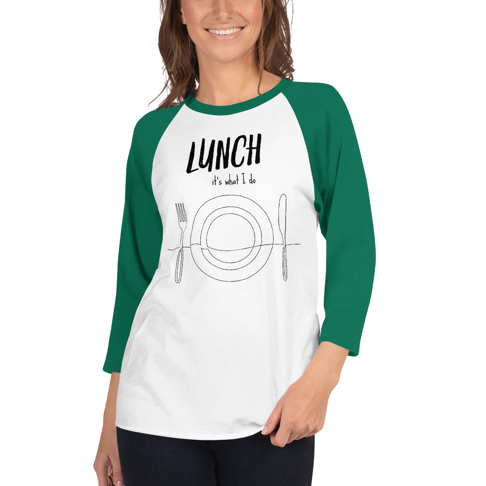 Lunch Plate 3/4 sleeve raglan shirt